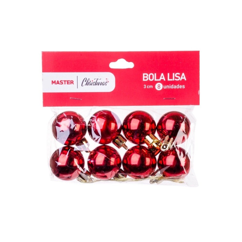 Kit Bolas De Natal Vermelho 2 Unidades 6cm - Bom Preço Magazine