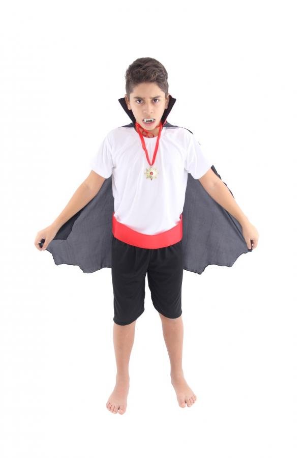 Fantasia Drácula Vampiro Infantil Capa E Mascara - Halloween