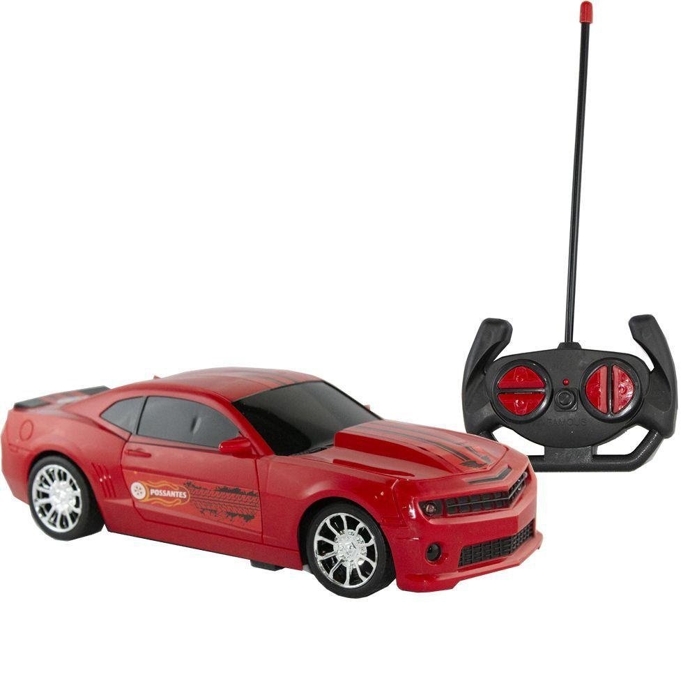 Brinquedo Carrinho Controle Remoto Camaro Possante Vermelho