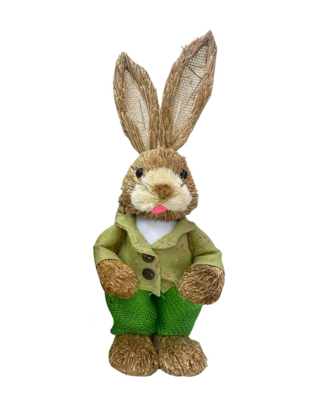 Coelho Decorativo Palha 33cm Verde Sortido Avulso