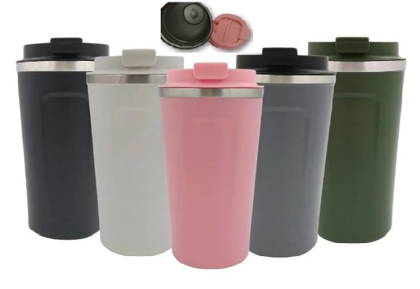 Copo Térmico Com Tampa Inox 510ml Cores Sortidas