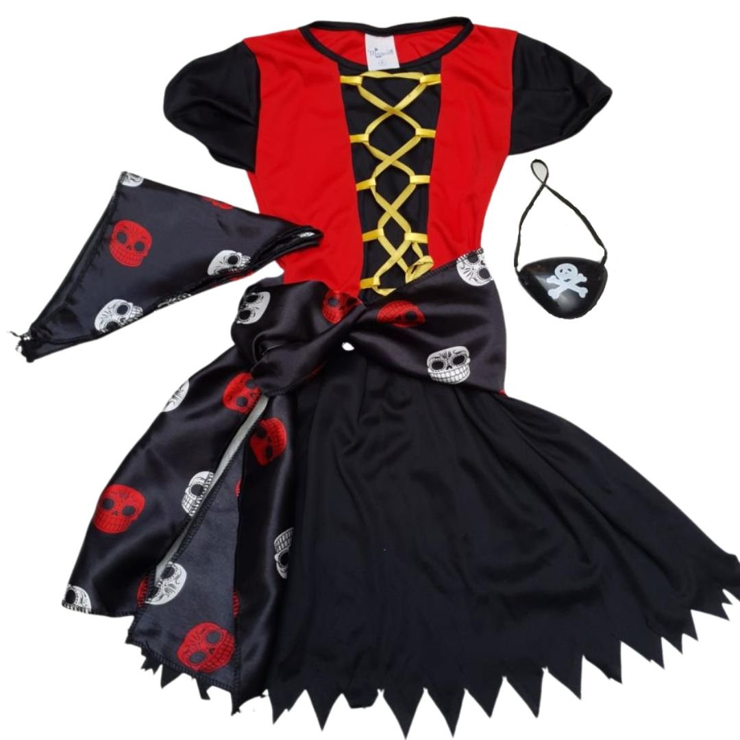 Fantasia de Pirata Infantil Feminino de Halloween