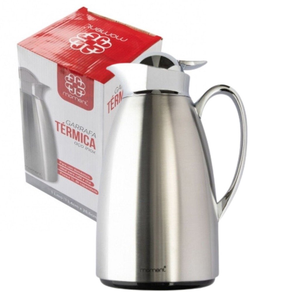 Garrafa Jarra Térmica Inox 1 Litro Clássica Moment - Bom Preço