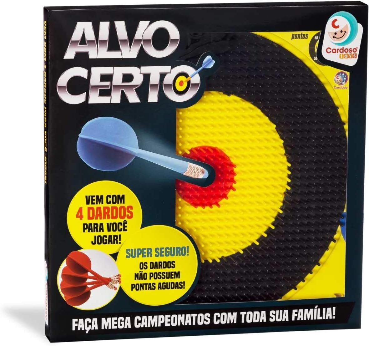 Kit Jogo Tiro Ao Alvo + 4 Dardos Profissional Grande 29cm - Lojas Magal