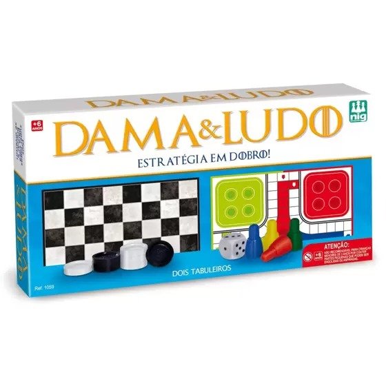 Jogo Dama Ludo Dois Tabuleiros - Bom Preço Magazine