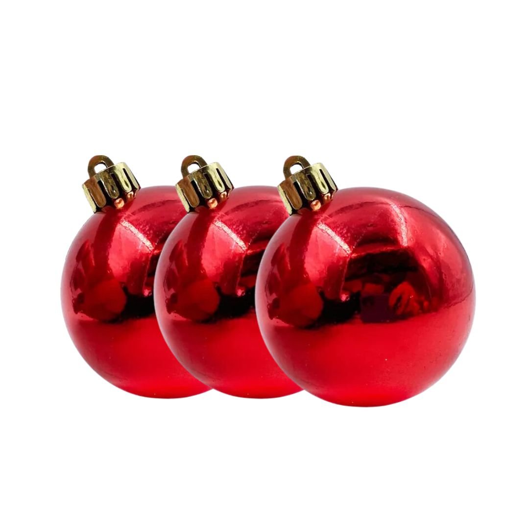 Kit Bolas De Natal Vermelho 2 Unidades 6cm - Bom Preço Magazine