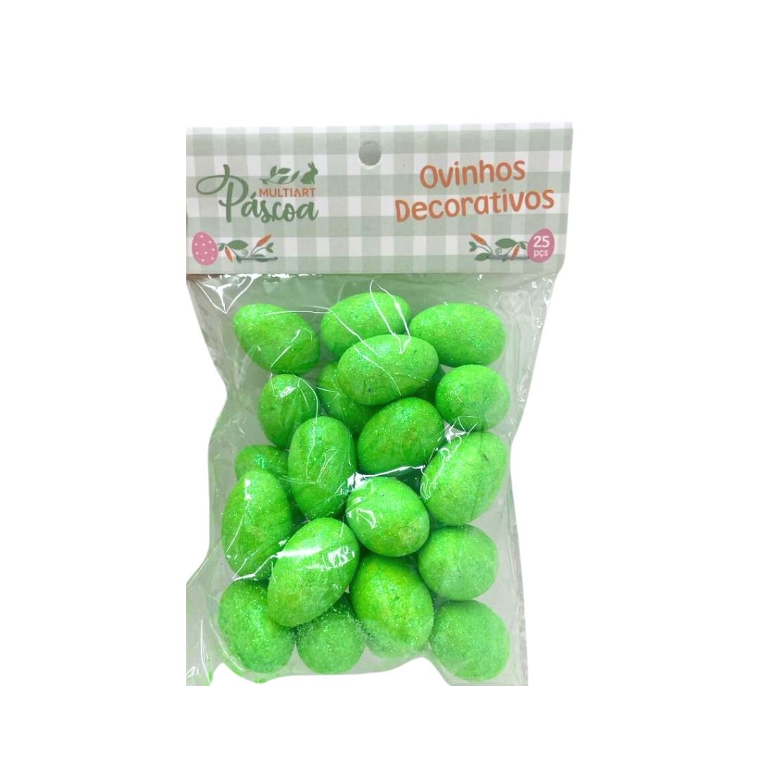 Kit Mini Ovos De Páscoa Decorativos 25 Unidades Cores Sortidas