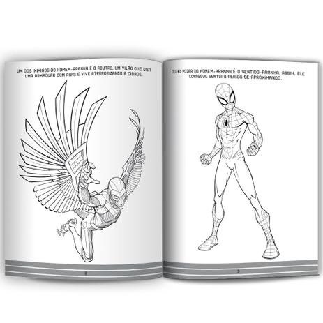 Livro Para Ler e Colorir, Pop, Homem Aranha, com Lápis