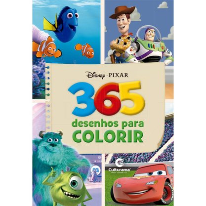 Livro 365 Desenhos Para Colorir Disney Pixar