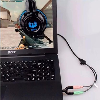 Adaptador Plug P2xP3 Audio Splitter Headset Fone