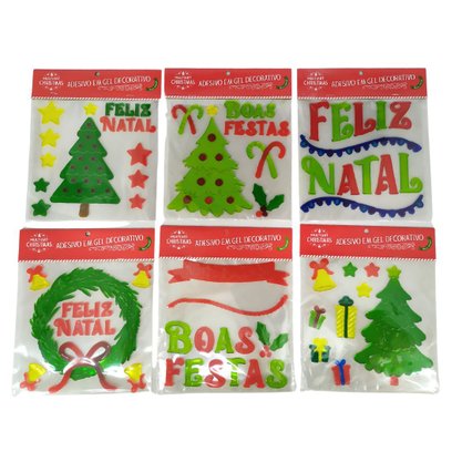 Adesivo Em Gel Decorativo Natal 20x20cm