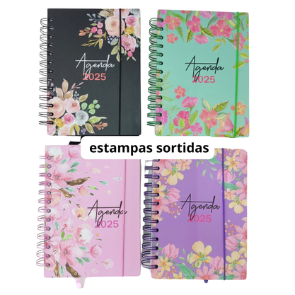 Agenda 2025 Floral Com Glitter 168 Folhas 14x19cm Cor Sortida Interponte