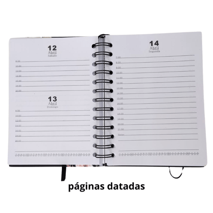 Agenda 2025 Floral Com Glitter 168 Folhas 14x19cm Cor Sortida Interponte
