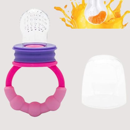 Alimentador De Frutas Em Silicone Para Bebê Rosa