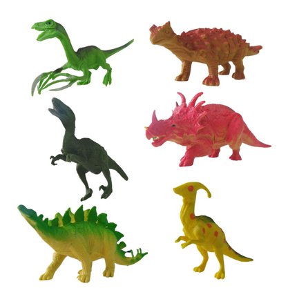 Animal Plástico Com 6 Peças Dinossauros