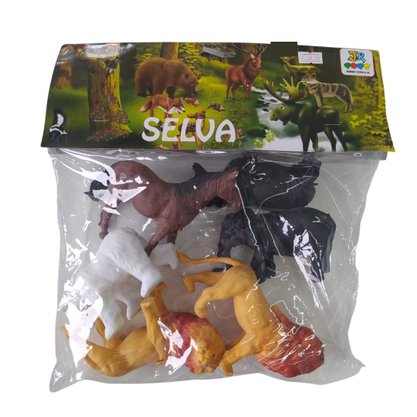 Animal Plástico Com 6 Peças Selva