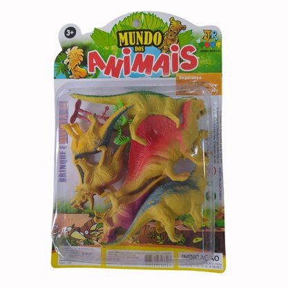 Animal Plástico Com 7 Peças Dinossauros