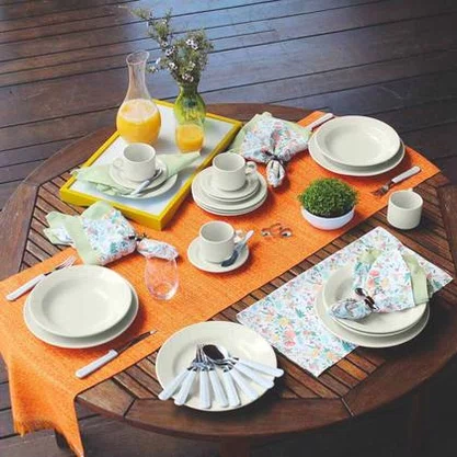 Aparelho De Jantar E Chá Oxford Donna Branco 4 Lugares