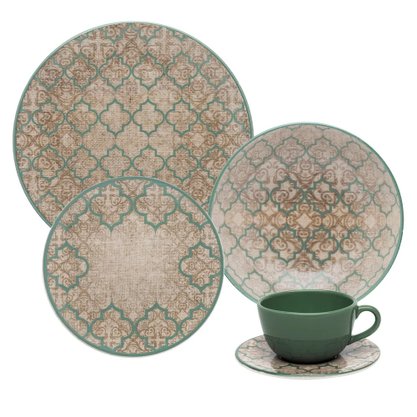 Aparelho De Jantar E Chá Oxford Linen 4 Lugares