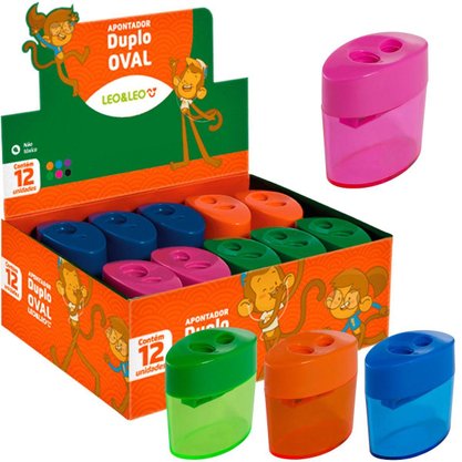Apontador Duplo Oval Com Depósito