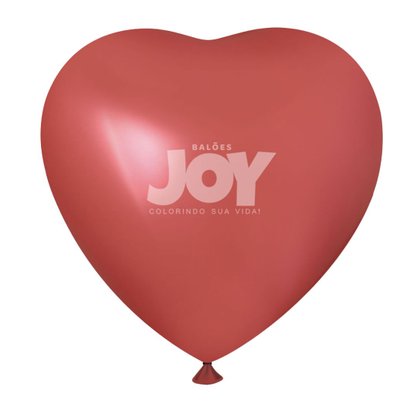 Balão 11'' Coração Vermelho Cromado 20 Unidades