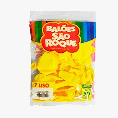 Balão 7'' Liso Amarelo Citrino 50 Unidades