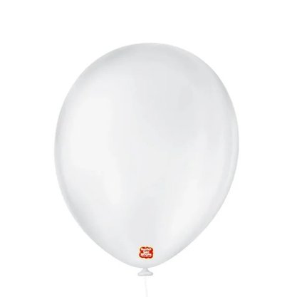 Balão 7'' Liso Branco Polar 50 Unidades