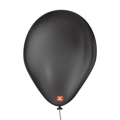 Balão 7'' Liso Preto Ébano 50 Unidades