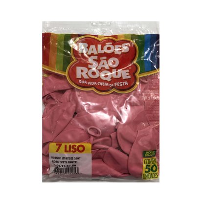 Balão 7'' Liso Rosa Tutti Frutti 50 Unidades