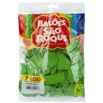 Balão 7'' Liso Verde Maçã 50 Unidades
