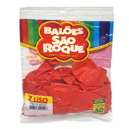Balão 7'' Liso Vermelho Quente 50 Unidades