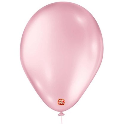 Balão 7'' Rosa Claro Perolado 25 Unidades
