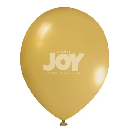 Balão Liso 7'' 50 Unidades Ouro Metalizado