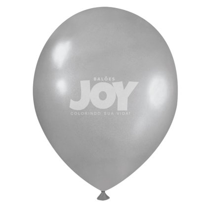 Balão Liso 7'' 50 Unidades Prata Metalizado