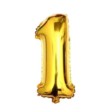 Balão Metalizado 40cm Número 1 Dourado