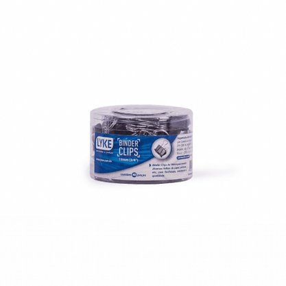 Binder Clips 19mm 40 Peças Preto