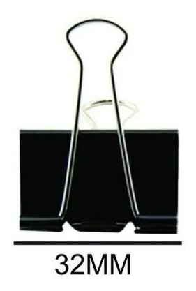 Binder Clips 32mm 24 Peças Preto