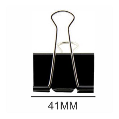 Binder Clips 41mm 24 Peças Preto
