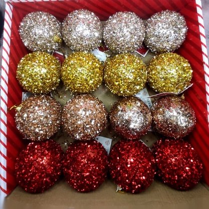 Bola De Natal Avulsa Com Glitter 10cm
