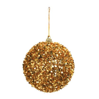 Bola De Natal Avulsa Com Glitter 10cm
