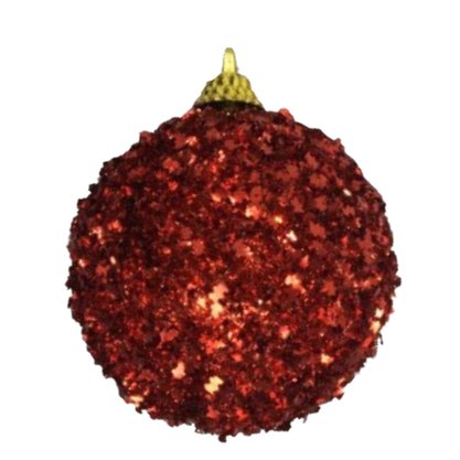 Bola De Natal Avulsa Com Glitter 8cm