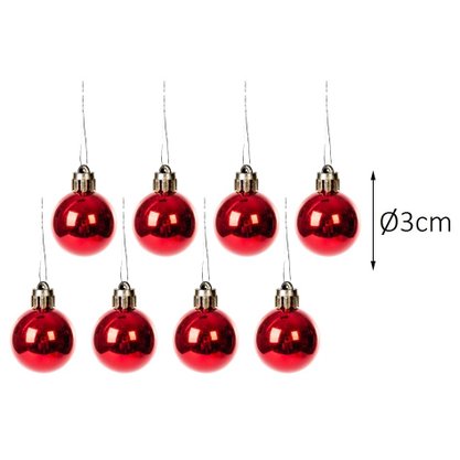 Kit Bolas Lisas 3cm Simples Básica Com 8 Unidades Vermelho