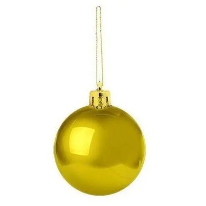 Bola Natal Lisa 4cm Dourada 6 Unidades