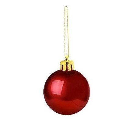 Kit Bolas Natal Lisa 4cm Vermelho 6 Unidades