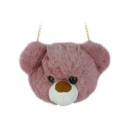 Bolsa De Pelúcia Carinha De Urso 24 x 20 CM