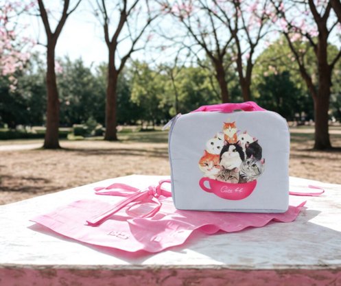 Bolsa Térmica Gatos Poliéster 22 cm
