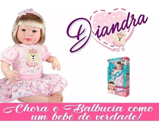 Boneca meu Bebê Diandra Menina Baby
