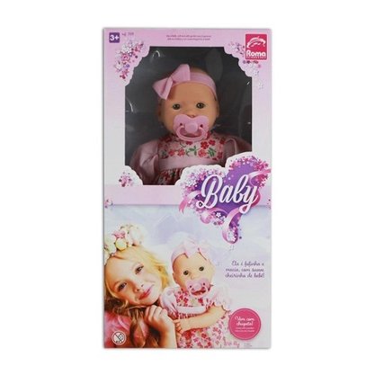 Boneca Vinil Baby Com Chupeta