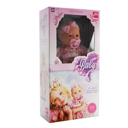 Boneca Vinil Baby Com Chupeta