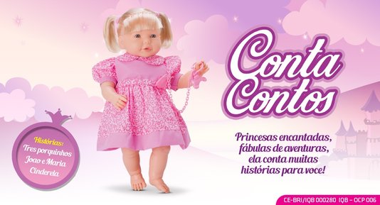 Boneca Vinil Com Som Baby Conta Contos